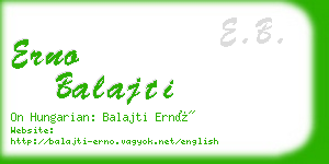 erno balajti business card